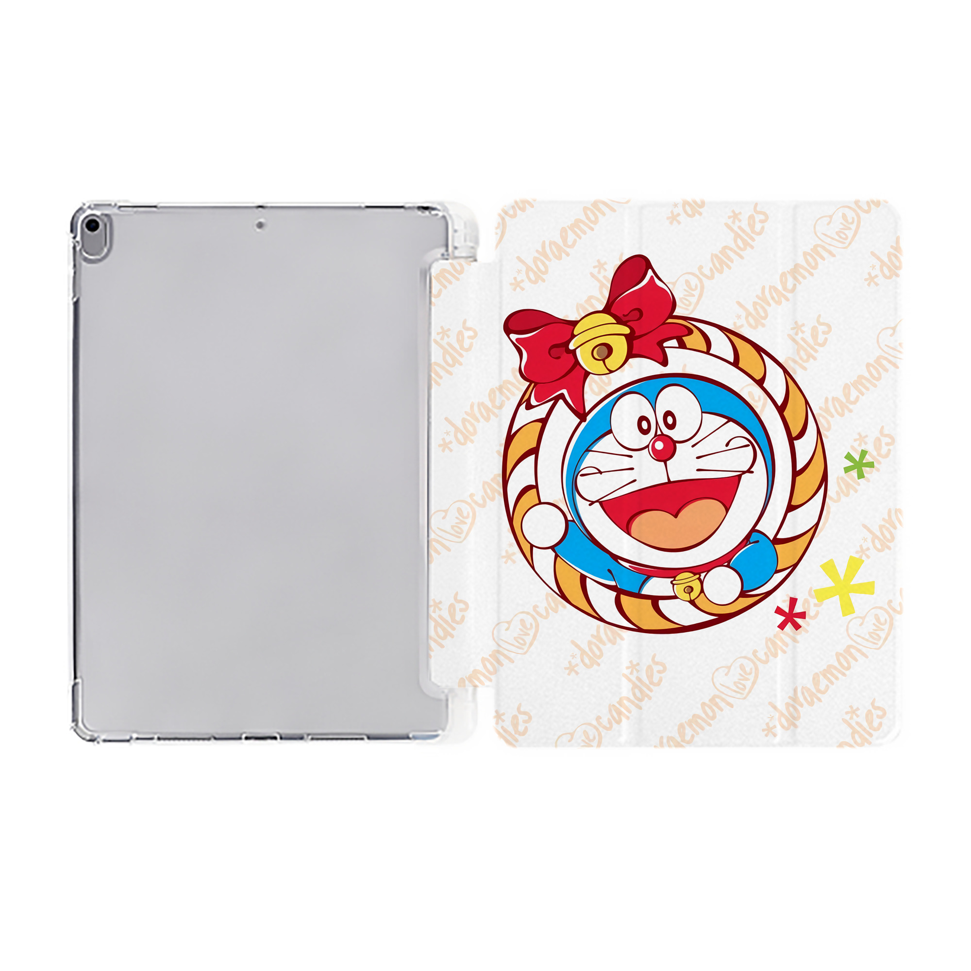 （画像用） ドラえもん Doraemon IPad ケース ペン収納付き 三つ折りスタンド PUレザー×シリコン 対応機種9.5/10.5/10.9インチ